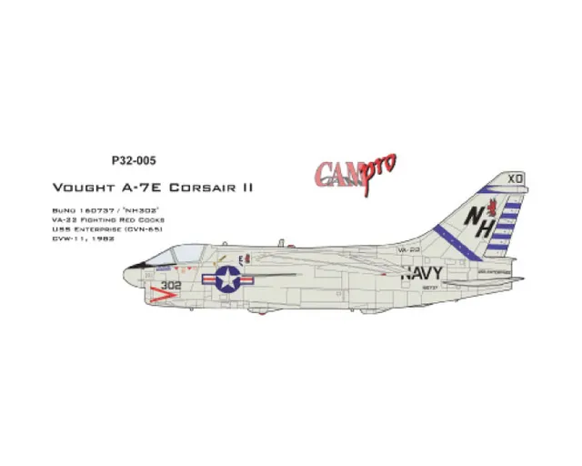 CAM PRO P32-005 obtisky 1/32 A-7E VA-22
