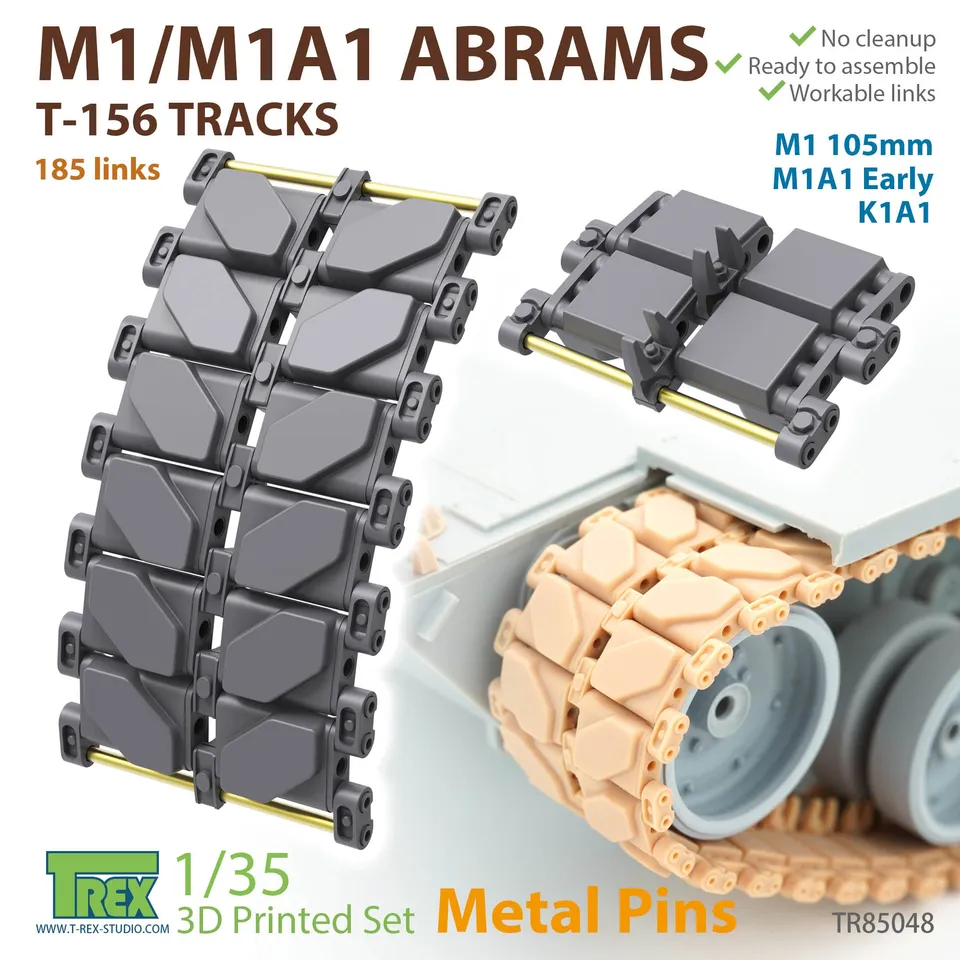 T-Rex Studio TR85048 pásy M1 Abrams T156 1/35 kovové čepy
