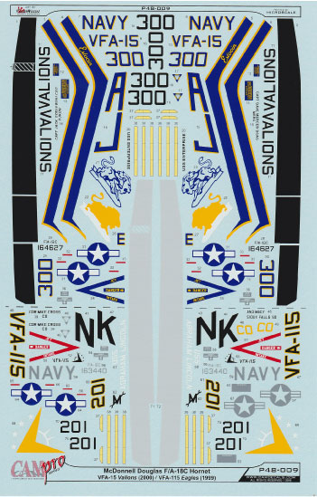 CAM Decals Cam Pro P48-009 obtisky 1/48 F/A-18C Hornet