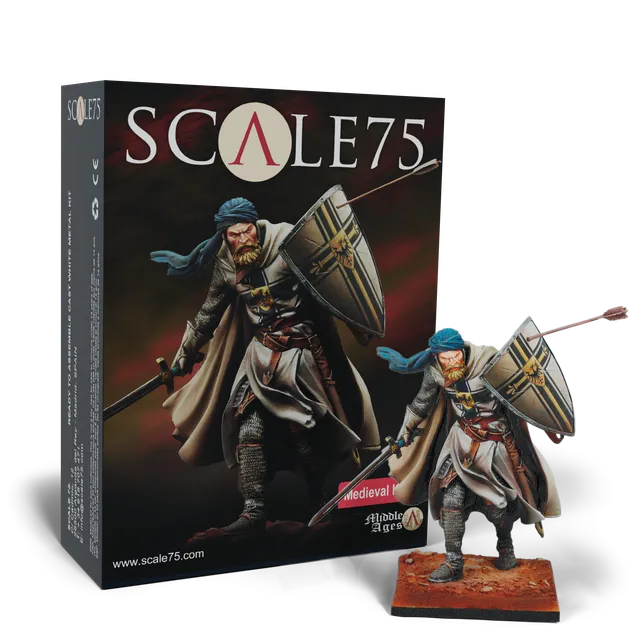 Scale75 Medieval Knight figurka 75 mm bílý kov