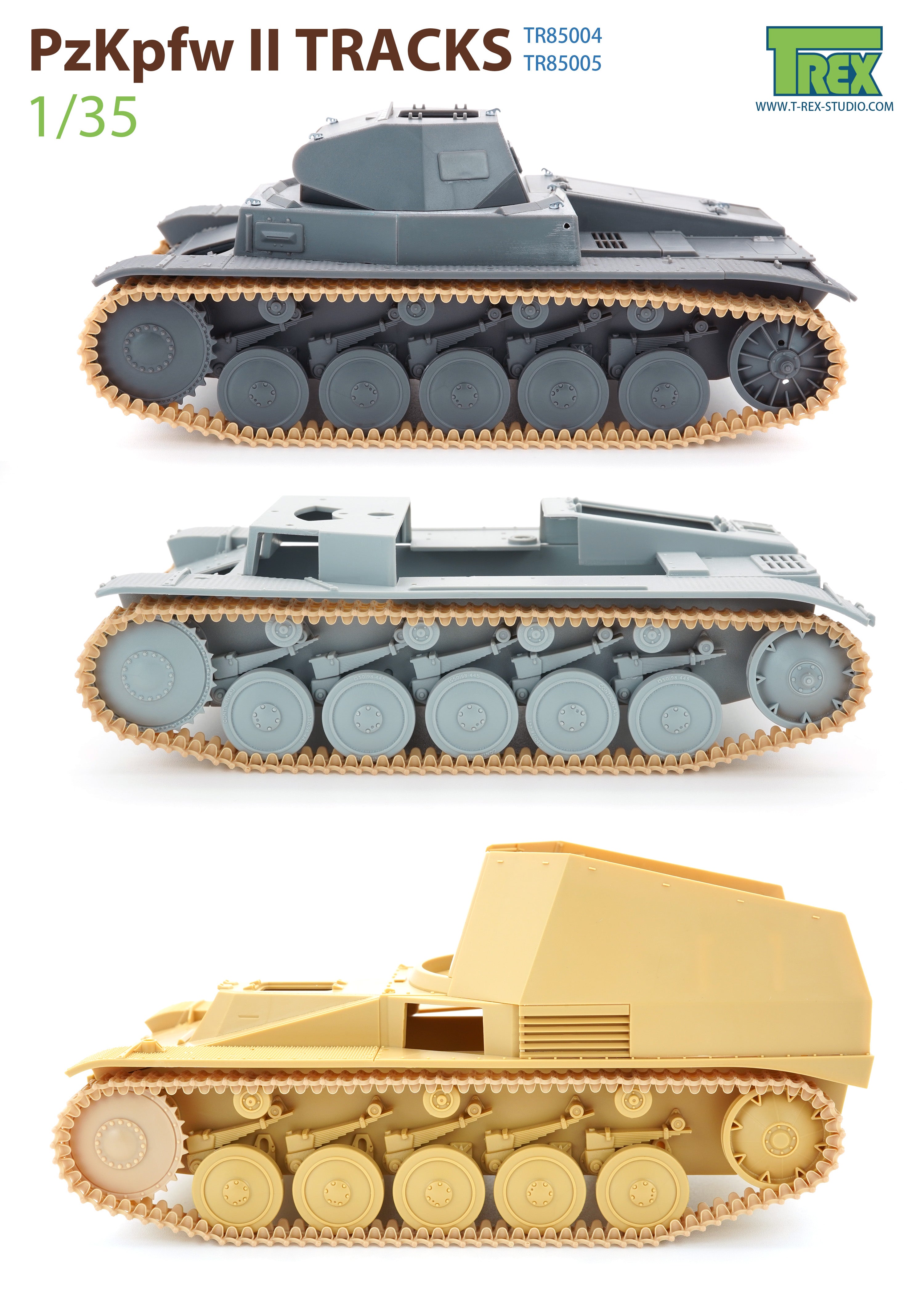 T-Rex Studio TR85004 pásy PzKpfw II 1/35 Common resin
