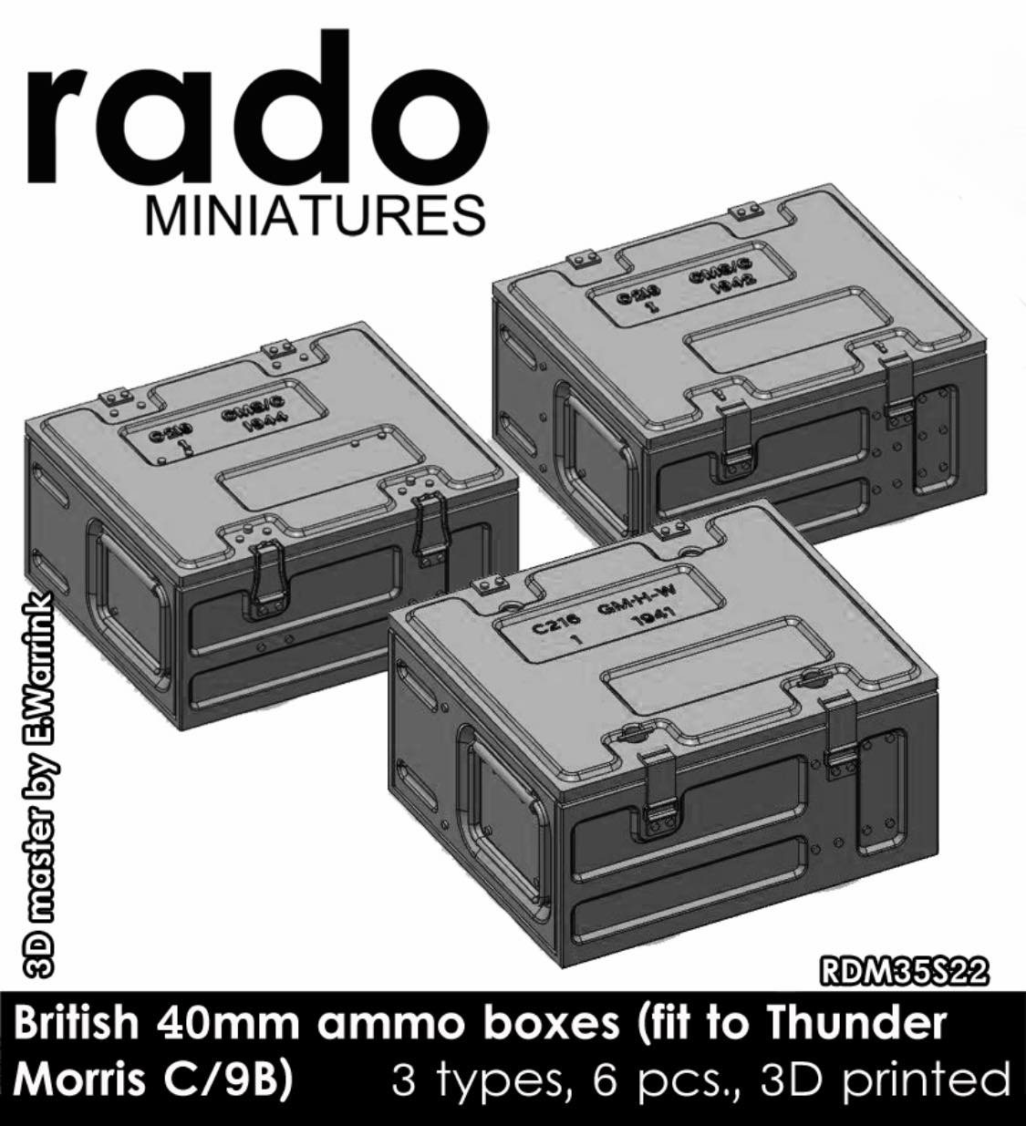 Rado Miniatures RDM35S22 bedny 1/35 na munici Bofors 40 mm