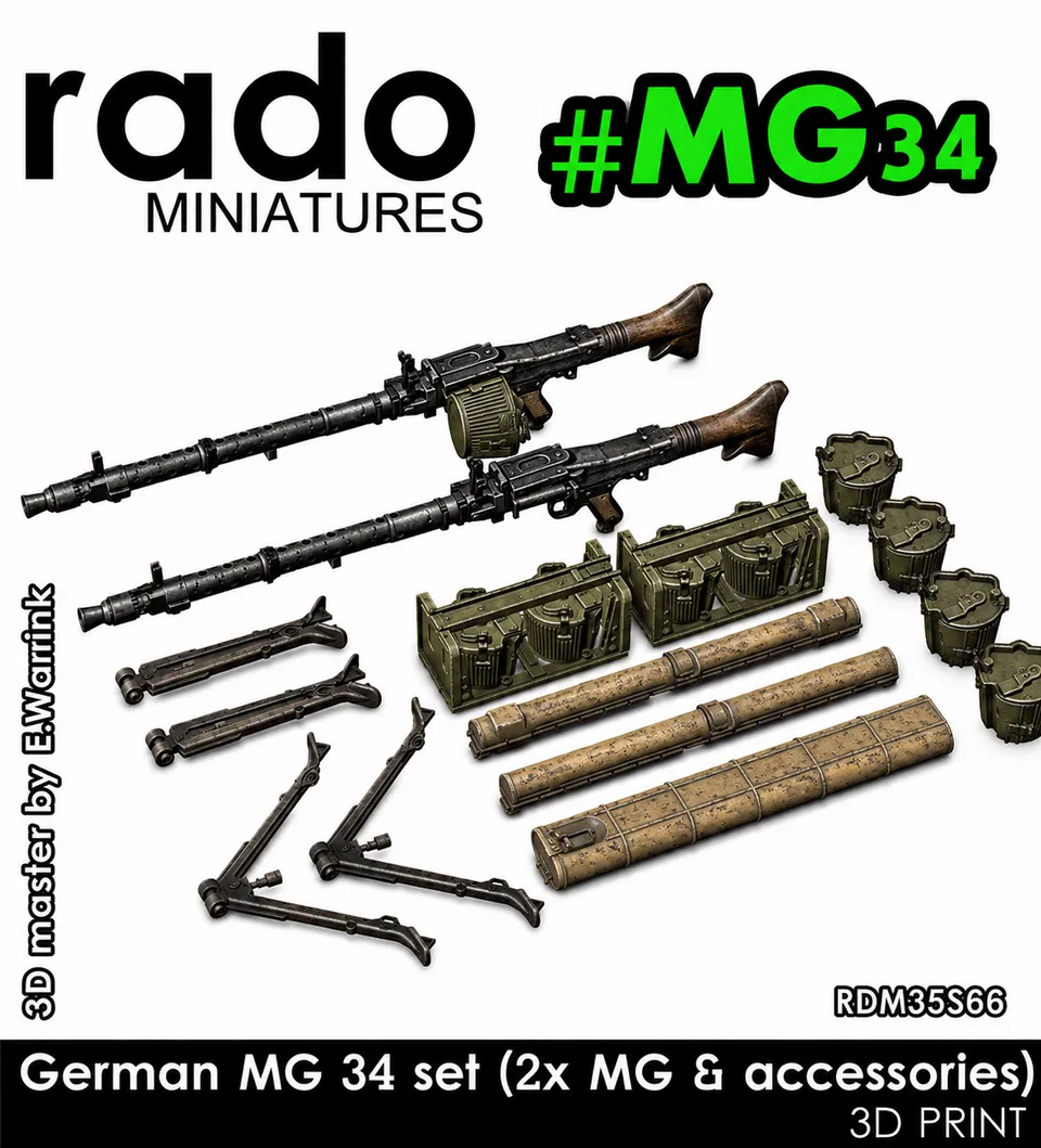 Rado Miniatures RDM35S66 kulomety MG 34 1/35 pěchotní