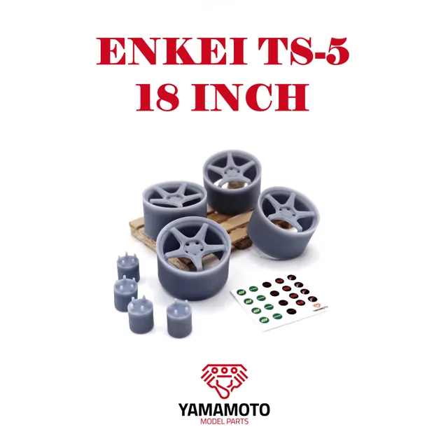 Yamamoto Model Parts Enkei TS-5 18" kola pro modely 3D tisk