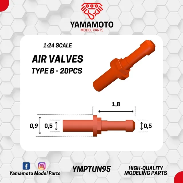 Yamamoto Model Parts Air Valves Type B ventilky na kola