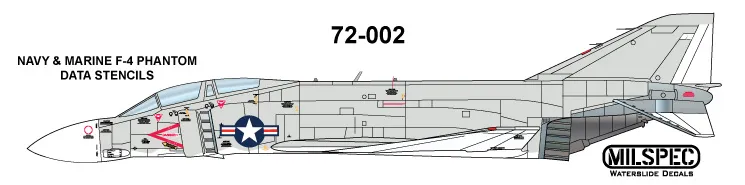CAM Decals Milspec MS 72-002 obtisky 1/72 F-4 Phantom popisky