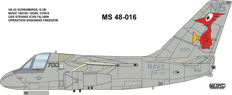 CAM Decals MILSPEC MS 48-016 obtisky 1/48 S-3B