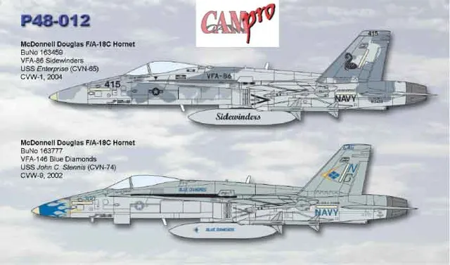 CAM Decals CAM PRO P48-012 obtisky 1/48 F/A-18C Hornet VFA-86
