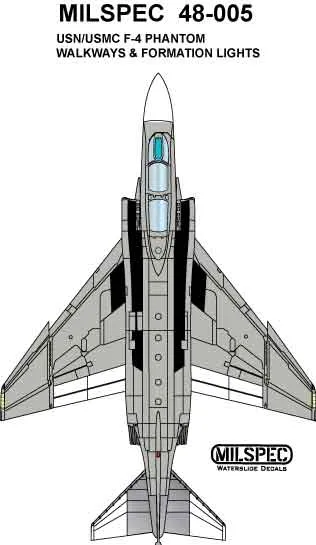 CAM Decals Milspec MS 48-005 obtisky 1/48 F-4 Phantom chodníčky