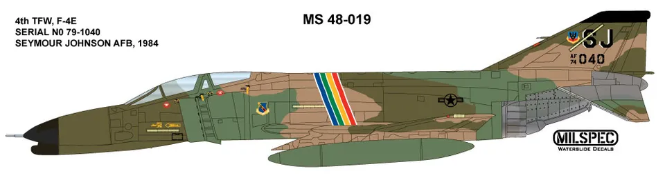 CAM Decals MILSPEC MS 48-019 obtisky 1/48 F-4E 4th TFW