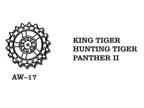 Friulmodel AW-17 King Tiger kovová kola 1/35 pro Panther II