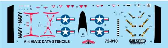 CAM Decals MILSPEC MS 72-030 obtisky 1/72 A-4M Skyhawk