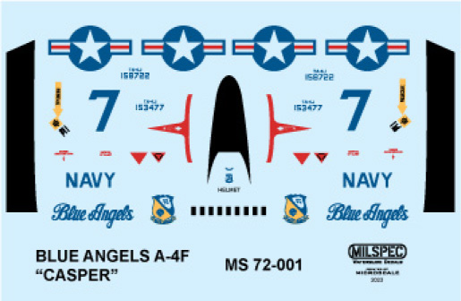 CAM Decals Milspec MS 72-001 obtisky 1/72 TA-4J Casper