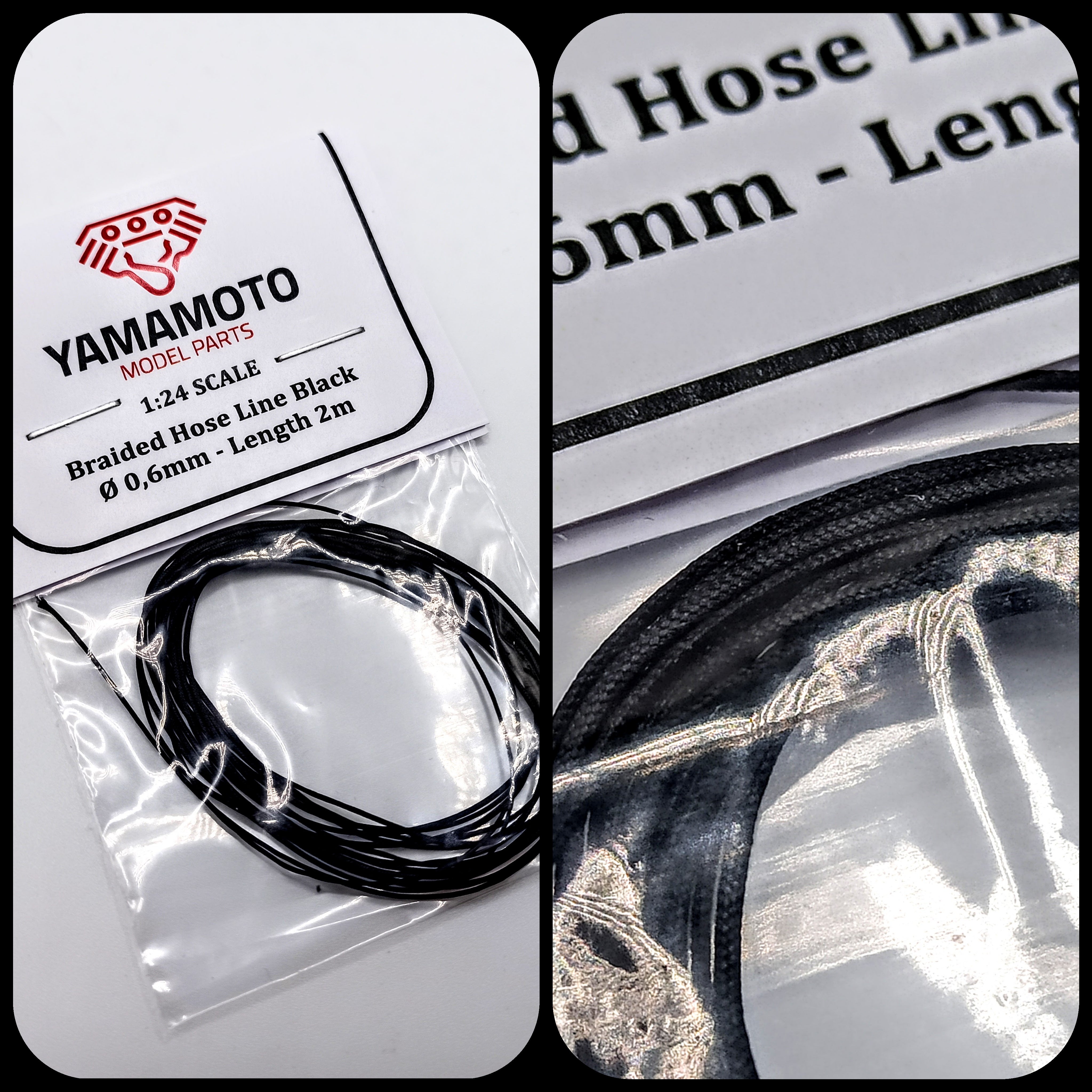 Yamamoto Braided Hose Line Black 0,6 mm opletená hadička černá 2 m