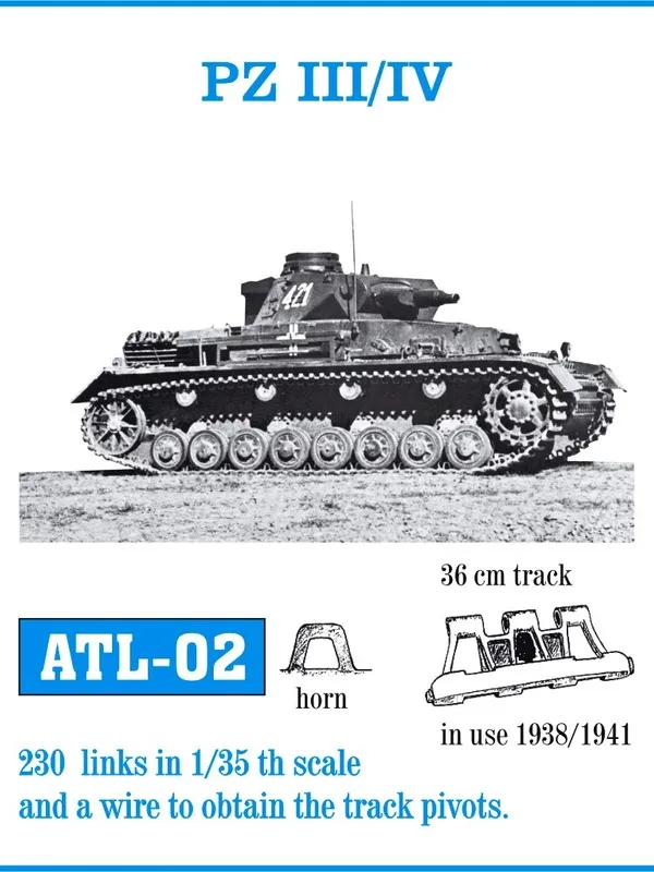 Friulmodel ATL-002 Pz III/IV kovové pásy 1/35 230 článků