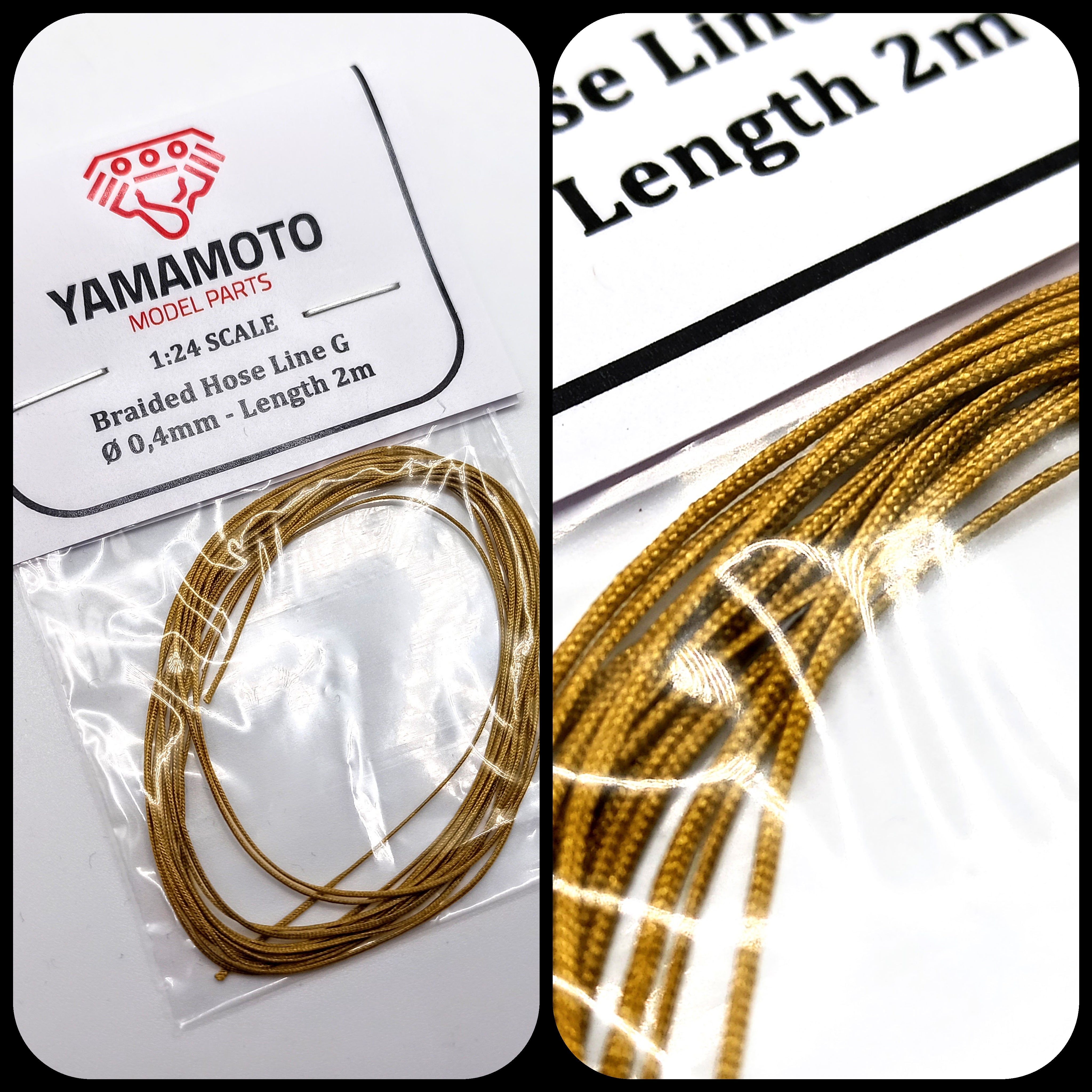 Yamamoto Braided Hose Line Gold 0,4 mm opletená hadička zlatá 2 m