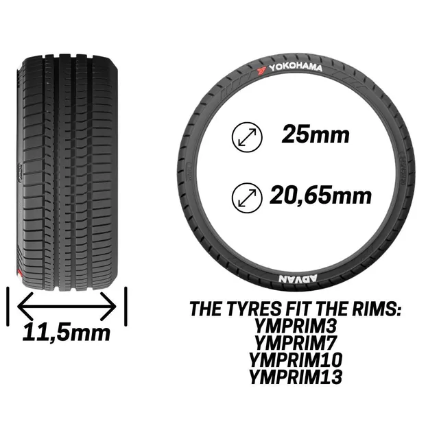 Yamamoto Stretched Tyres 18 pneumatiky pro model 3D tisk