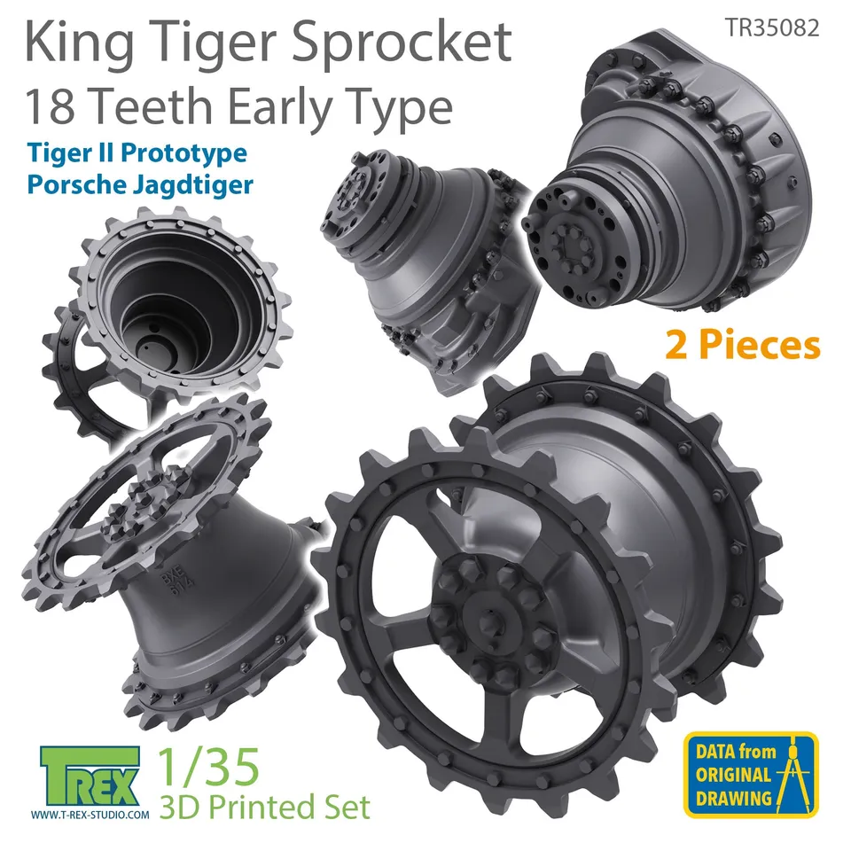 T-Rex Studio TR35082 hnací kolo King Tiger 18 zubů 1/35 2 ks