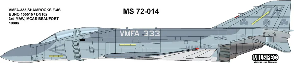 CAM Decals Milspec MS 72-014 obtisky 1/72 F-4S Phantom