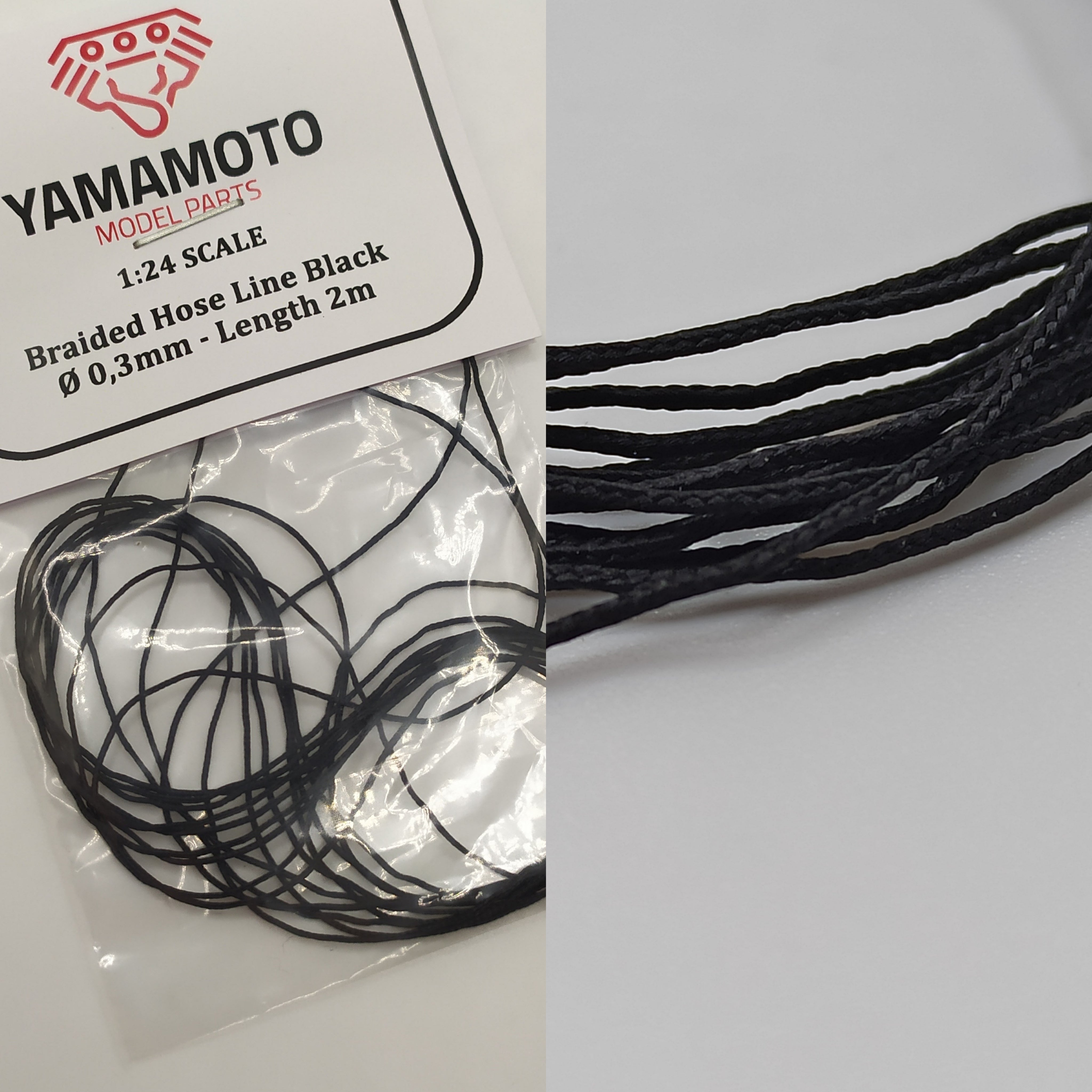 Yamamoto Braided Hose Line Black 0,3 mm 2 m hadička