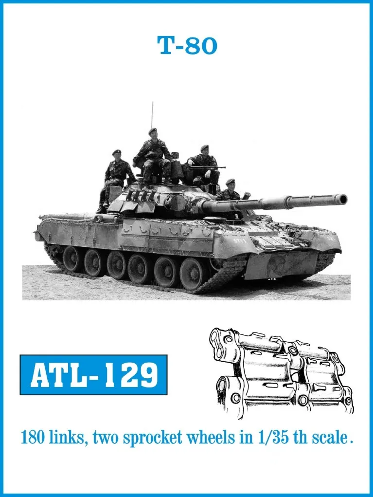 Friulmodel ATL-129 T-80 kovové pásy 1/35 s ozubením