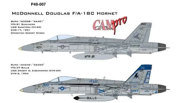 CAM Decals CAM Pro P48-007 obtisky 1/48 F/A-18C Hornet VFA-81