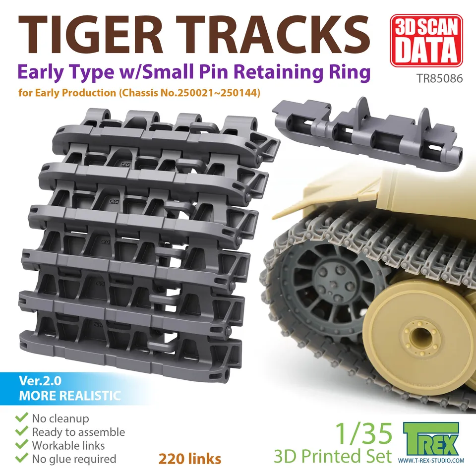 T-Rex Studio TR85086 pásy Tiger Early 1/35 small pin