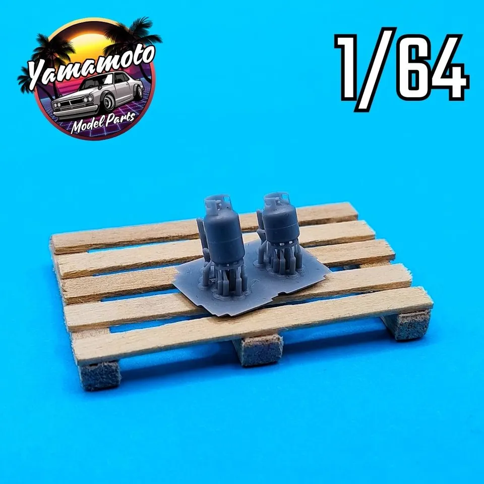 Yamamoto Model Parts Gas Cylinders 1/64 lahve 3D tisk