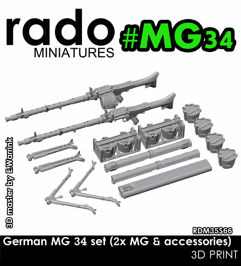 Rado Miniatures RDM35S66 kulomety MG 34 1/35 pěchotní