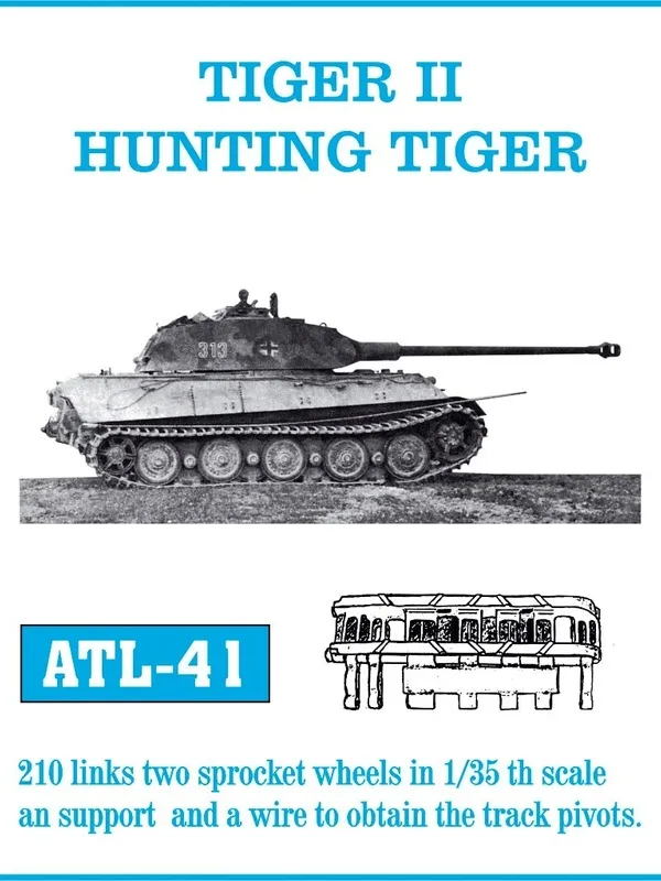 Friulmodel ATL-041 kovové pásy Tiger II/Jagdtiger 1/35 210 ks