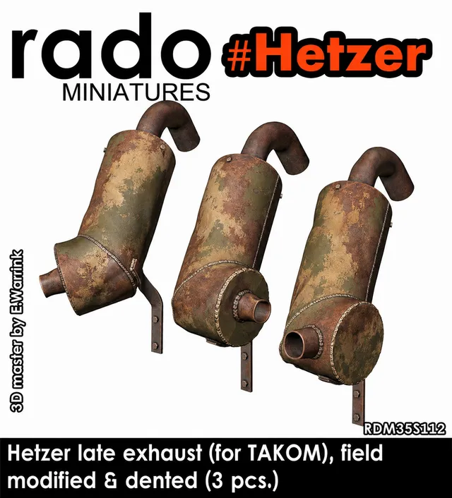 Rado Miniatures 35S112 výfuky Hetzer 1/35 3 ks