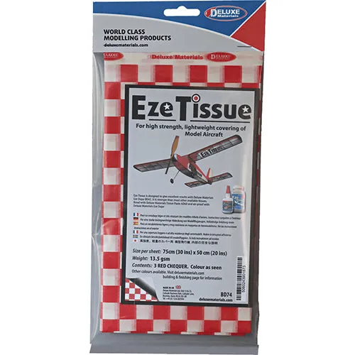 Deluxe Materials Eze Tissue BD74 potahový papír red chequer 3 archy