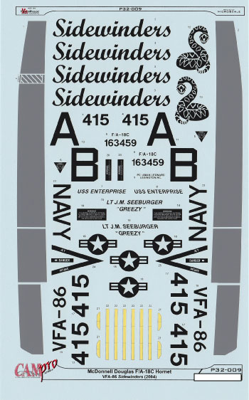 CAM Decals Cam Pro P32-009 obtisky 1/32 F/A-18C VFA-86