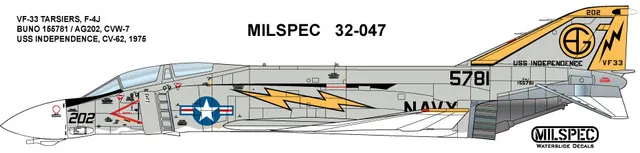 CAM Decals Milspec MS 32-047 obtisky 1/32 F-4J VF-33