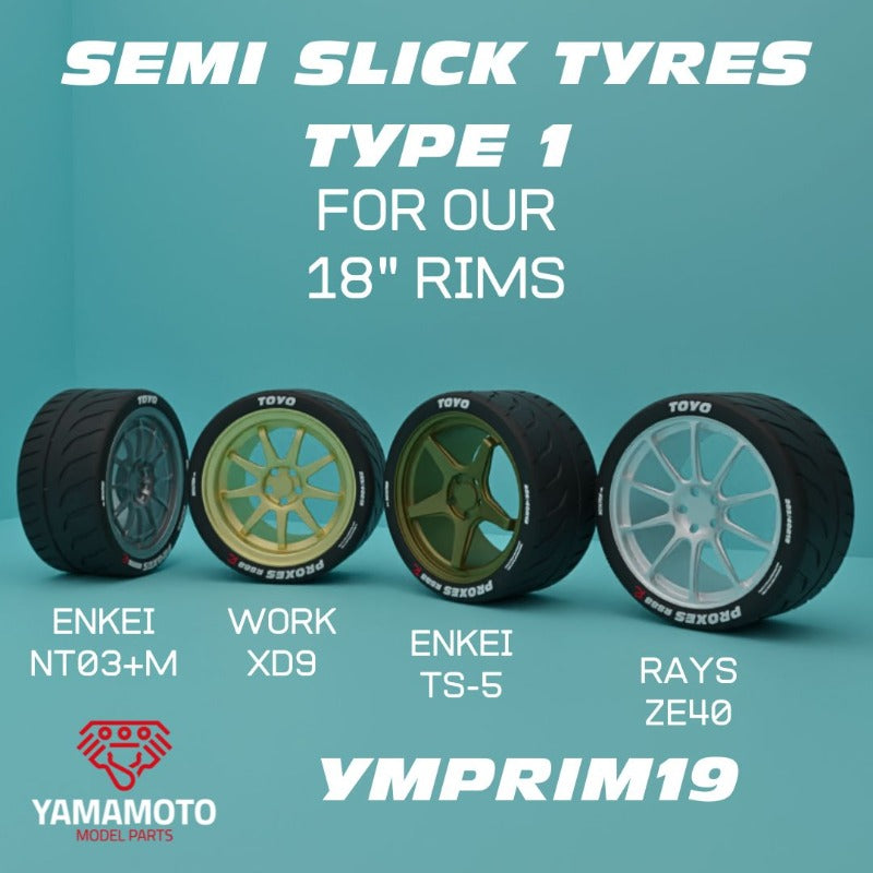 Yamamoto Semi Slick Tyres 18 Type 1 pneumatiky