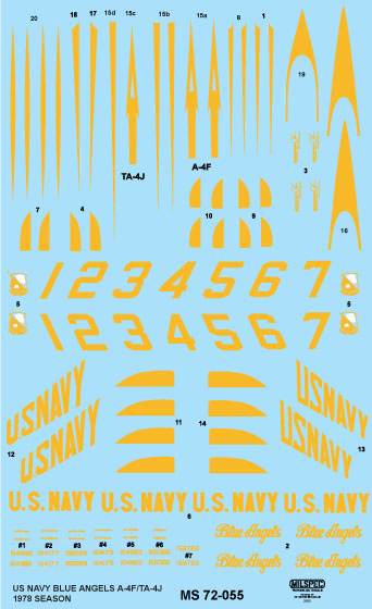 CAM Decals Milspec MS 72-055 obtisky 1/72 Blue Angels