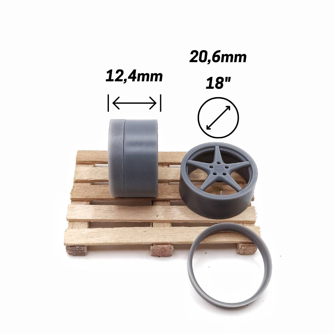 Yamamoto Model Parts Ocean MK18 18 kola s pneu resin