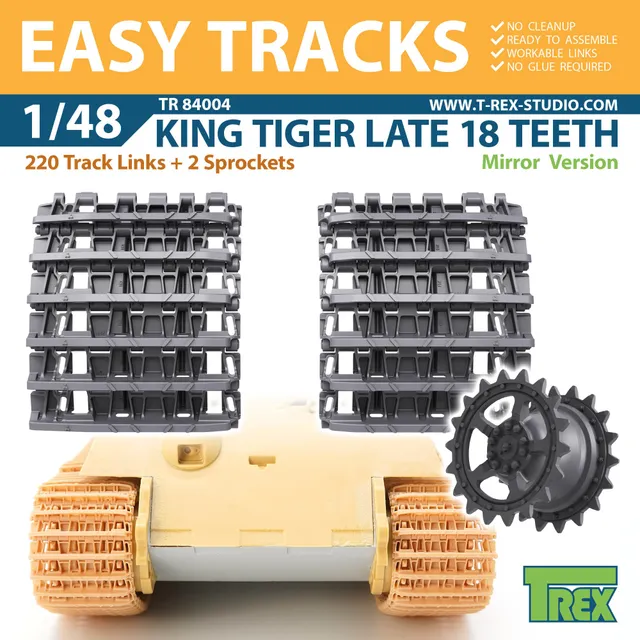T-Rex Studio TR84004 pásy King Tiger 1/48 Late 18zubé