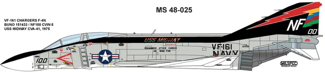 CAM Decals Milspec MS 48-025 obtisky 1/48 F-4N VF-161