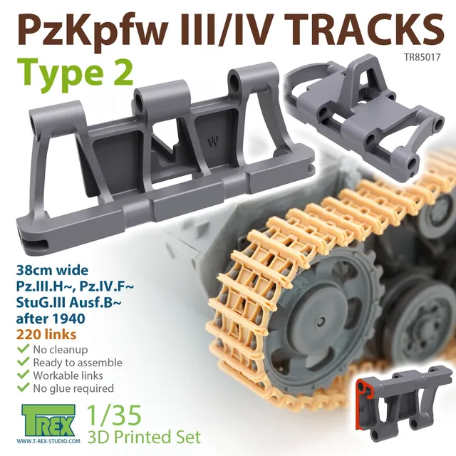 T-Rex Studio TR85017 PzKpfw III/IV pásy 1/35 3D tisk typ 2