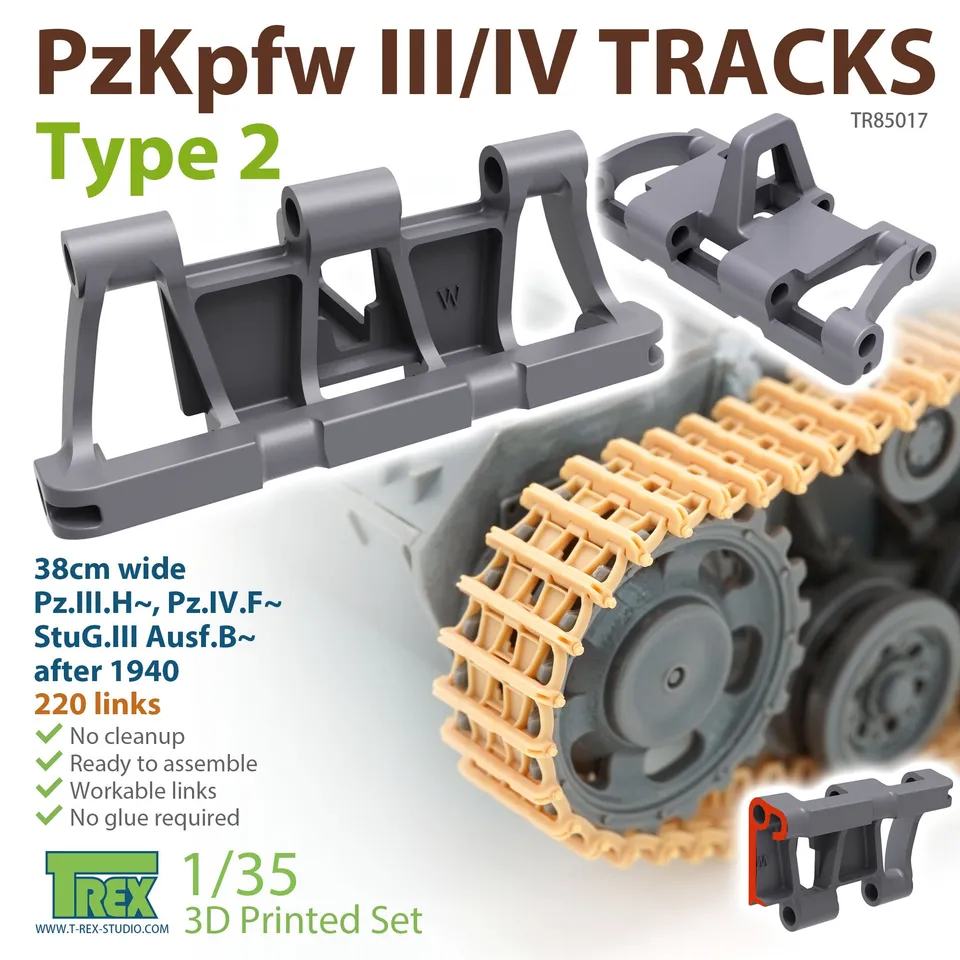 T-Rex Studio TR85017 PzKpfw III/IV pásy 1/35 3D tisk typ 2