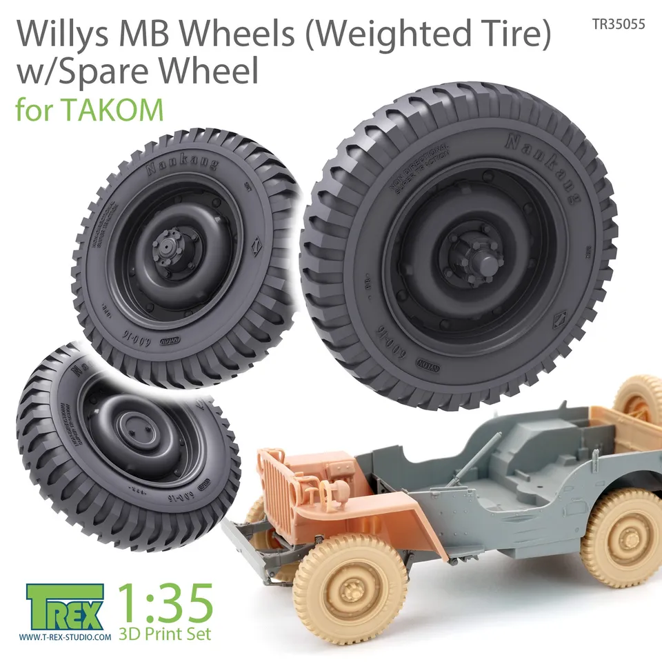 T-Rex Studio TR35055 kola Willys MB 1/35 zatížená +rezerva