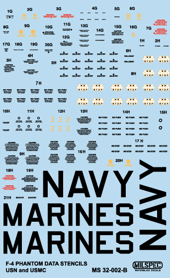 CAM Decals MILSPEC MS 32-003 obtisky 1/32 F-4B VF-84