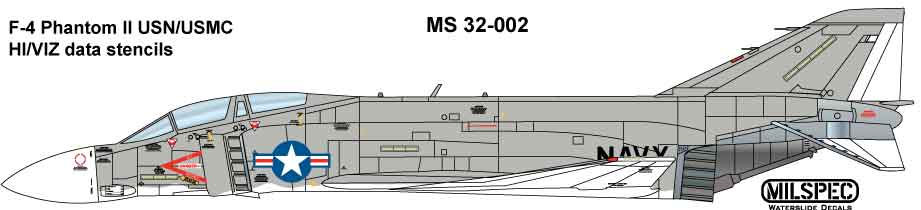 CAM Decals Milspec MS 32-002 obtisky 1/32 F-4 popisky