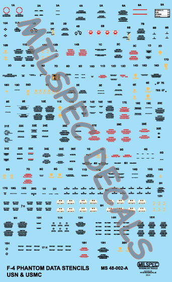 CAM Decals MILSPEC MS 48-002 obtisky 1/48 F-4 popisky