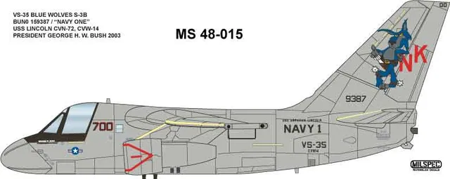 CAM Decals Milspec MS 48-015 obtisky 1/48 S-3B Navy One