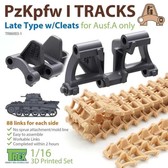 T-Rex Studio TR86003-1 pásy PzKpfw I Ausf.A 1/16