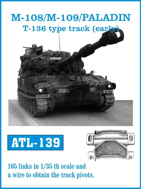 Friulmodel ATL-139 M109 Paladin kovové pásy 1/35