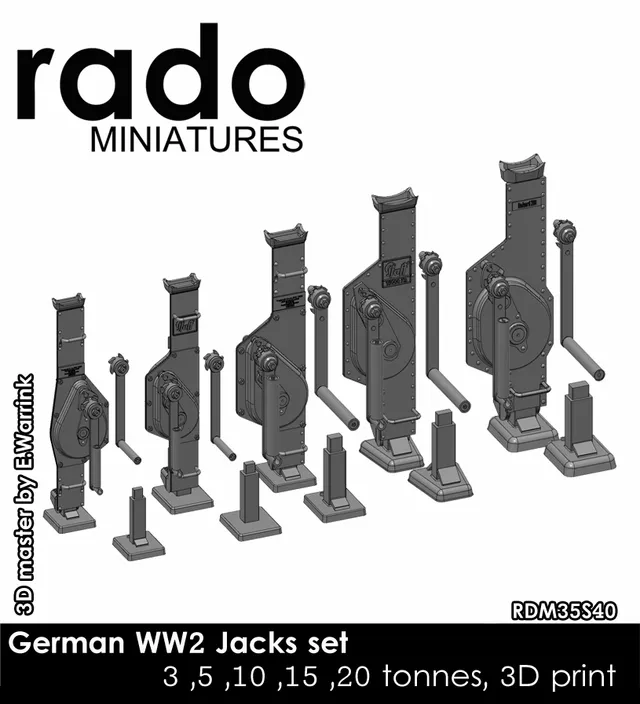 Rado Miniatures RDM35S40 německé hevery sada 1/35 5 kusů