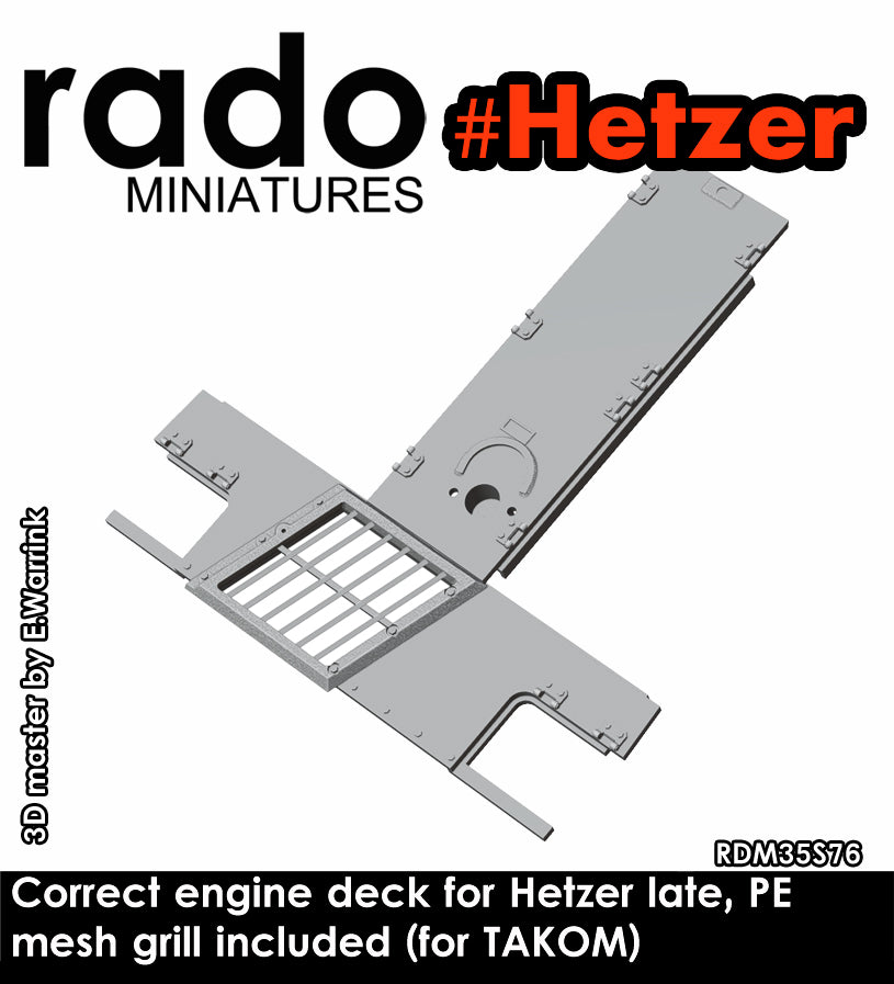Rado Miniatures RDM35S76 zadní paluba Hetzer Takom 1/35